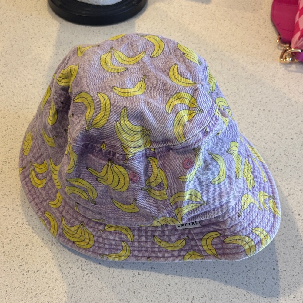 Purple Empyre Bucket Hat with Banana Print